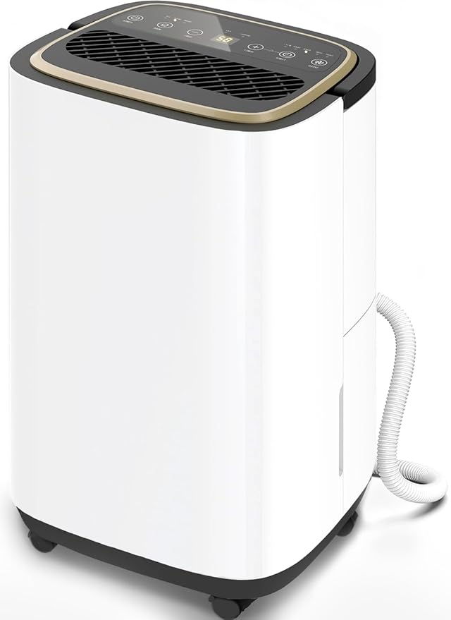 5000 Sq.Ft Dehumidifier for Basement with Drain Hose, Update 50 Pint Large Best Compressor Dehumidifiers for Home or Garage, Smart Humidity Control, 24H Timer & Child Lock, Ideal for Large Rooms