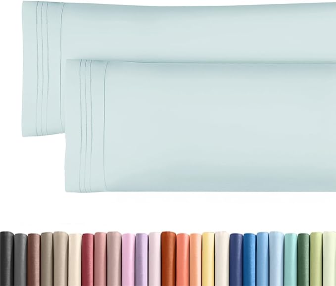 Body Pillowcases Set of 2-20x54 Long Body Pillow Case - Soft Body Pillow Cover for Sleeping & Side Sleepers - Comfy, Wrinkle & Fade Free - Machine Washable w/Envelope Enclosure Sky Blue