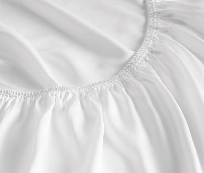 Rajlinen Top Split Head King Sheet Set for Adjustable Beds, Split King Flex Head Sheets, 34 Top Split, 100% Cotton, 16 Deep Pocket, White Solid