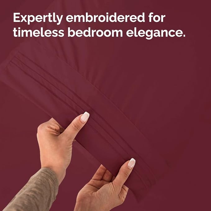 Standard Pillow Cases Set of 6 - Ultra Soft Hotel Quality Pillowcase Covers - Comfy, Cozy & Wrinkle Free - Shrink, Stain & Fade Resistant - Machine Washable Pillow Protectors - 6 Piece Set - Burgundy