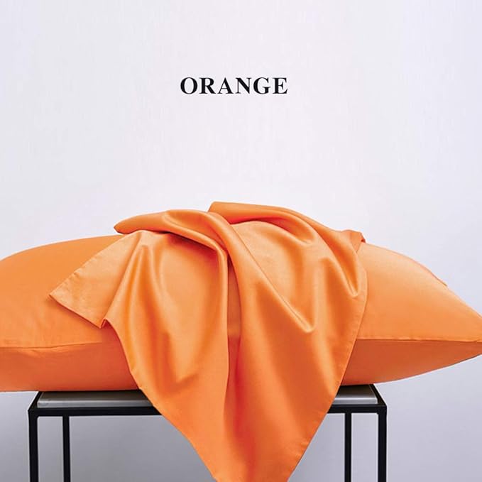 NTBAY King Pillowcase Set - 2 Pack Brushed Microfiber 20x36 Pillowcases - Soft, Wrinkle-Free, Fade-Resistant, Stain-Resistant, Orange Pillowcases with Envelope Closure - 20x36 Inches, Orange