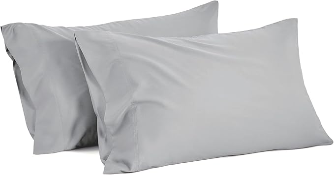 BEDELITE Pillow Cases Queen Size Set of 2, Rayon Derived from Bamboo, Cooling Pillow Cases for Hot Sleepers & Night Sweats, Breathable and Silky Soft Envelope Pillowcases(Silver Grey, 20"x30")