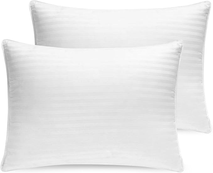 Down and Feathers Pillows King Size - Premium Soft Pillow Authentic Canadian White Goose Down 80% Feather 20% Down w/ 100% Cotton Cover for Comfort Luxury Experience - Fluffy & Easy Wash