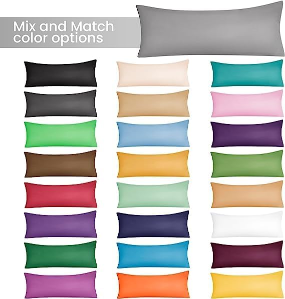 Evolive Ultra Soft Microfiber Body Pillow Cover/Pillowcases 21"x54" with Hidden Zipper Closure (21"x54" Body Pillow Cover, White)