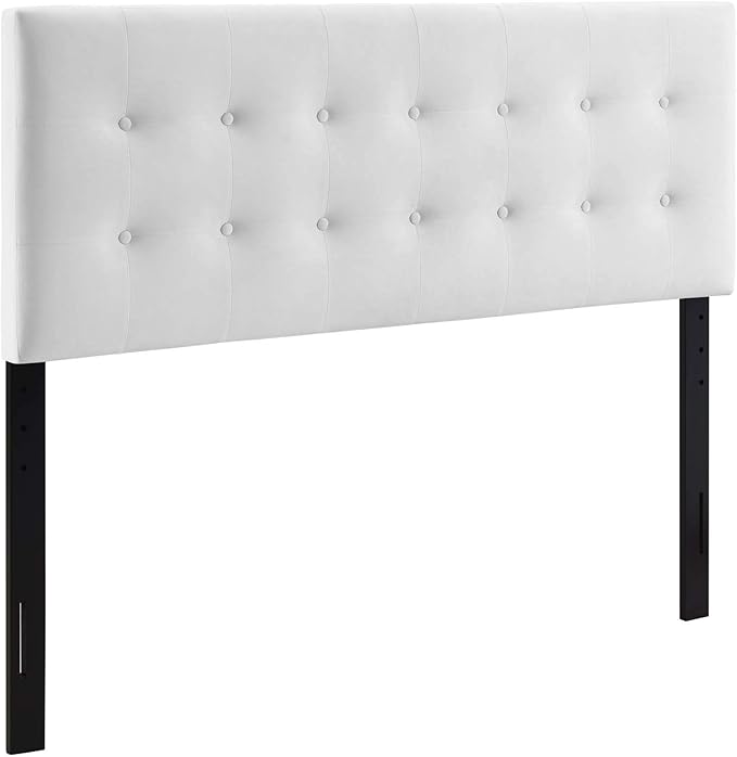 Modway Emily Full Biscuit Tufted Performance Velvet Headboard, White