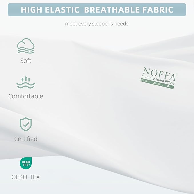 Cervical Neck Pillow for Neck Pain Relief, Neck Support Pillows, Contour Memory Foam Pillow, Orthopedic Pillow for Side Back Stomach Sleeper, Cooling Removable Pillowcase, Medium Soft
