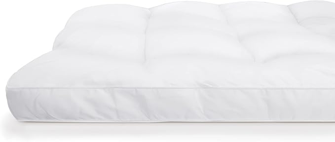 SERTA Down Illusion Soft Hypoallergenic 2 inch Pillowtop Simple Fit Mattress Topper, Queen, White