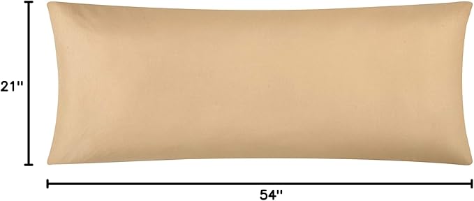 EVOLIVE Body Pillow Cover 21"x54", Ultra Soft Microfiber Pillowcase with Hidden Zipper, Breathable, Machine Washable, for Pregnancy & Side Sleepers, Cover Only (21"x54" Body Pillow Cover, Taupe)