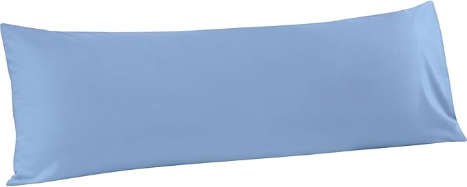 FLXXIE Body Pillow Cover - Super Soft Microfiber 20x54 Body Pillow Case - Envelope Closure, Wrinkle, Stain Resistant 20x54 Long Pillowcase, Sky Blue