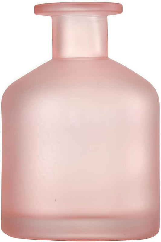 250ml Frosted Pink Empty Glass Reed Diffuser Bottles,Refillable Diffuser Bottle for Essential Oils,Aromatherapy Container for DIY Replacement Reed Diffuser,Fragrance Decoration,Crafts Decor