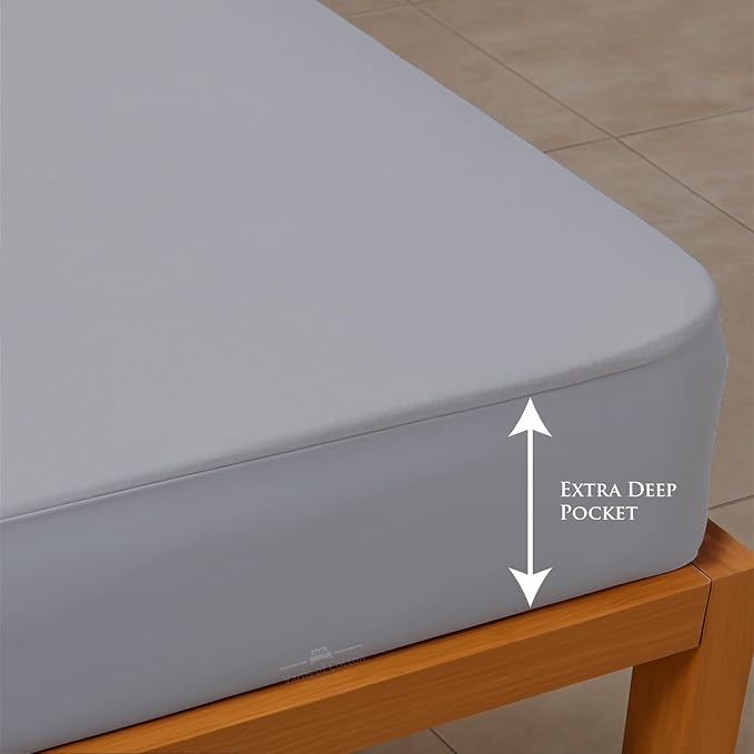Cot Mattress Protector 28"x75" Waterproof, Terry Soft and Noiseless Mattress Protector Perfect for Daybed 28" X 75" Mattress/Narrow Twin/Cot Size/Rv Bunk/Camping Cot (Light Grey)