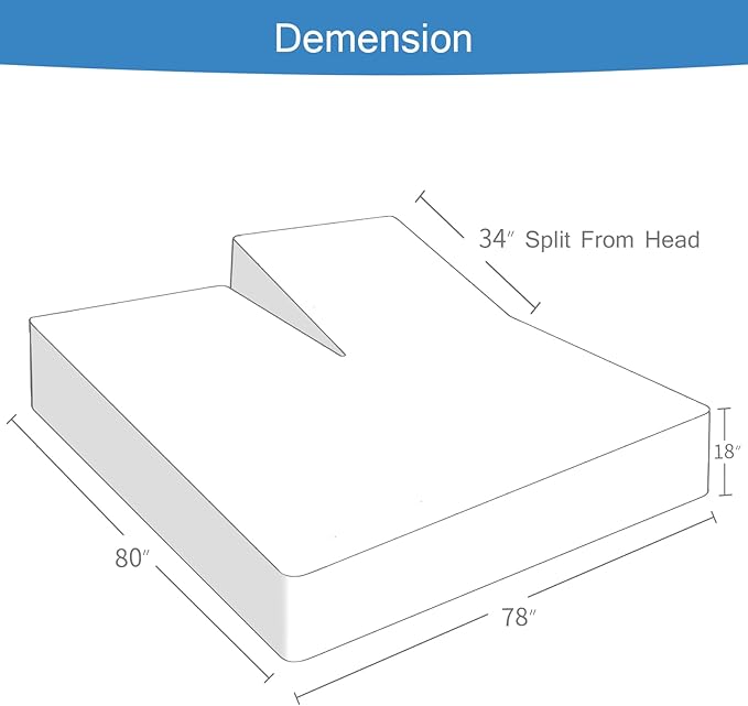 Split Top King Sheets Only, Head King Sheet for 34" Top Split from Head Adjustable Bed, Up to 18" Deep Pocket, Half Split Bed Mattress Sheets, Gray