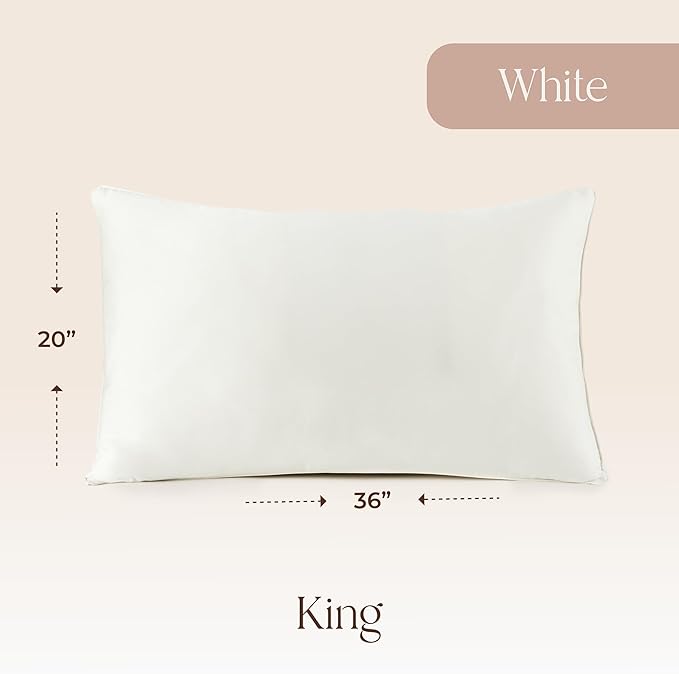 Organic Cotton Pillow Protector - 100% Waterproof Pillow Protector King Size GOTS & Fairtrade Certified - 140GSM Thicker Hypoallergenic Soft Breathable Cover with Edge Piping - 2 Pack (King)