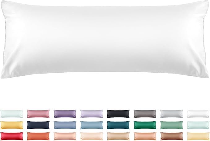 Warmstar Cotton Body Pillow Cover 1 Pack, 600 Thread Count Body Pillow case 20"x54", Long Body Pillow Case Cover Soft Breathable with Envelope Closure,White