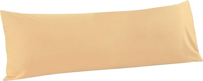 FLXXIE Body Pillow Cover - Super Soft Microfiber 20x54 Body Pillow Case - Envelope Closure, Wrinkle, Stain Resistant 20x54 Long Pillowcase, Light Taupe