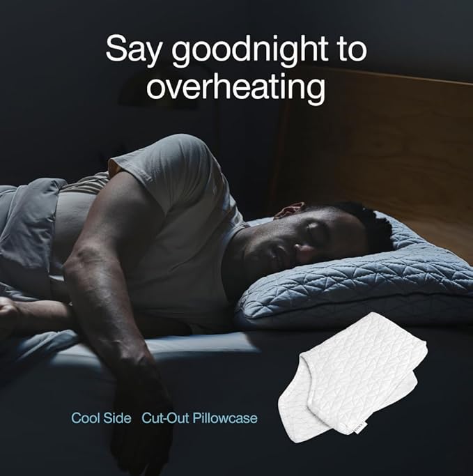 Coop Home Goods Cool Side Cut-Out Pillowcase, King Size Cooling Pillow Case for Hot Sleepers, Cut-Out Shape, Two-Sided Pillow Covers, Cozy Side & Cool Side, Ultra Soft Lulltra Cool Technology