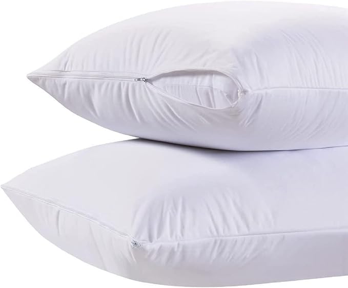 White Classic Pillow Cases Queen Size Set of 2 - 20 x 30 Ultra-Soft Queen Pillow Protectors with Zipper, 200 Thread Count, Envelope Closure, Pillow Shams