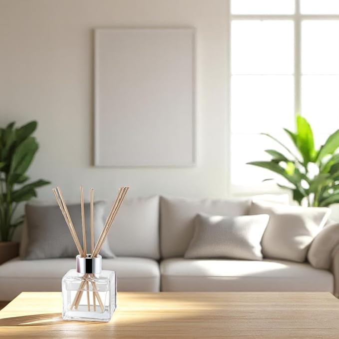 Hosley Reed Diffuser Set, 7.7 oz Lilac Scented Diffuser with Sticks Home Fragrance Reed Diffuser for Spa, Reiki, Yoga, Office Decor, Bedroom Bathroom Living Room Decor & Ideal Wedding Gift