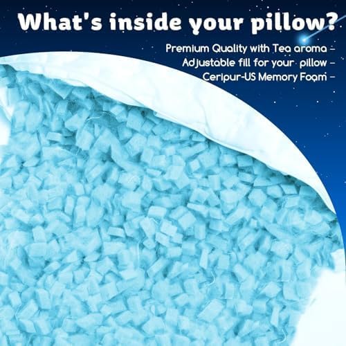 KUCEY Body Pillow for Side Sleeper with Neck and Shoulder Pain,Adjustable Shredded Memory Foam Pillows, Cooling Pillow for hot Sleepers with Washable Cover, Bed Pillows for Adults, Original White