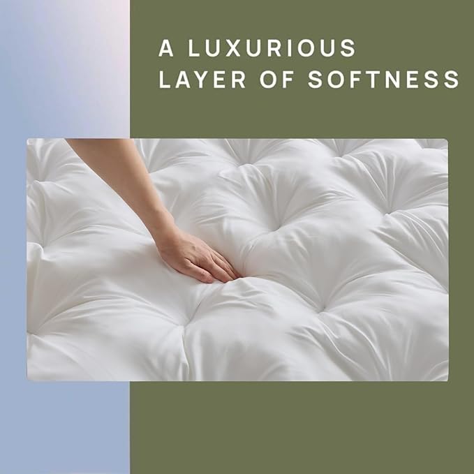 SHOUREN 5 Inch Memory Foam Mattress Topper Twin for Back Pain Relief, Extra Thick Gel Memory Foam Bed Topper, Soft Fluffy Supportive Pressure Relief Mattress Pad, 39"x 75"