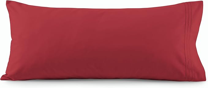 Elegant Comfort Luxury Ultra-Soft 1-Piece Body Pillowcase - 1500 Premium Hotel Quality Microfiber Double Brushed - Wrinkle Resistant, Body Pillowcase Size, Burgundy