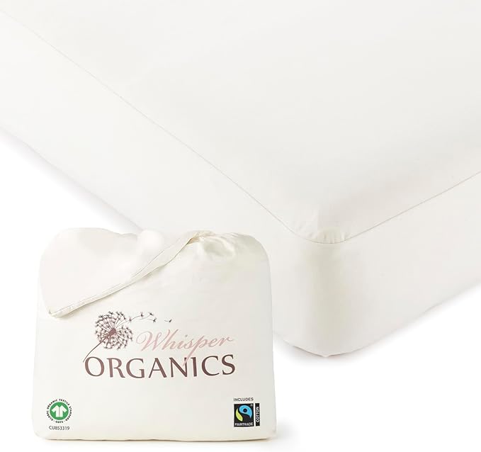 Organic Waterproof Mattress Protector Twin Size - 100% Waterproof Mattress Pad with Quiet & Breathable Triple Layer Protection - Fairtrade & GOTS Certified Durable Machine Washable Design (Twin)