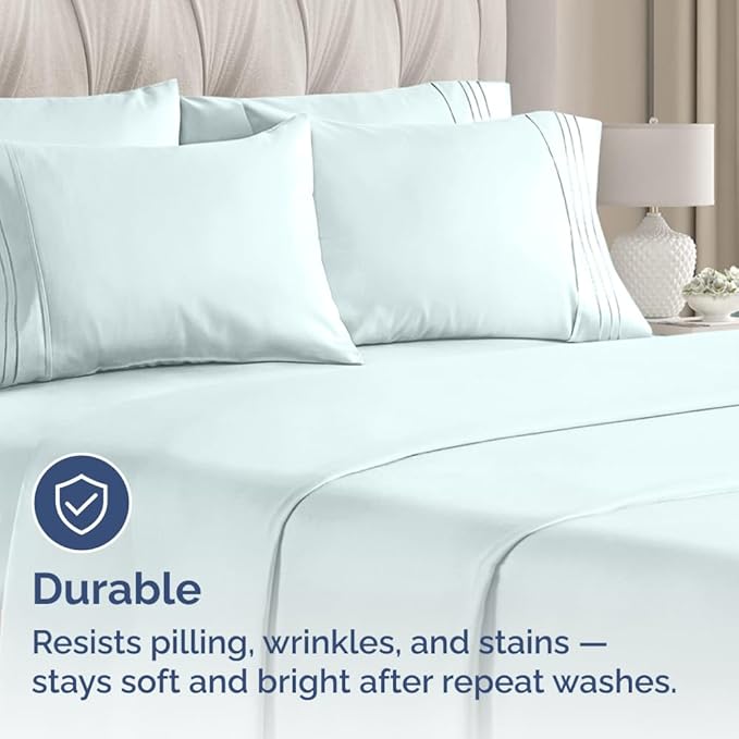 Standard Pillow Cases Set of 6 - Ultra Soft Hotel Quality Pillowcase Covers - Comfy, Cozy & Wrinkle Free - Shrink, Stain & Fade Resistant - Machine Washable Pillow Protectors - 6 Piece Set - Ice Blue