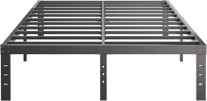 Full-Size Metal Bed-Frame No Box-Spring Needed,12-Inch Noise Free Black Platform Bed Base, Easy Assembly,Heavy Duty Steel Slat Support Non Slip Mattress Foundation