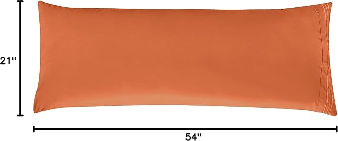 Elegant Comfort Luxury Ultra-Soft 1-Piece Pillowcase Set - 1500 Premium Hotel Quality Microfiber Double Brushed - Wrinkle Resistant, Body Pillowcase Size, Coral