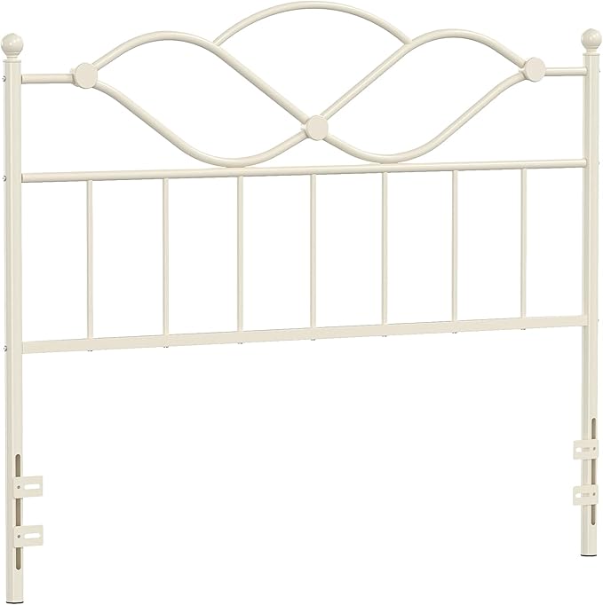 Elephance Queen Size Headboard Only,Vintage Platform Headboard for Queen Size Bed Frame Country Style, Height Adjustable,Sturdy and Stable, Easy Assembly, Sand White