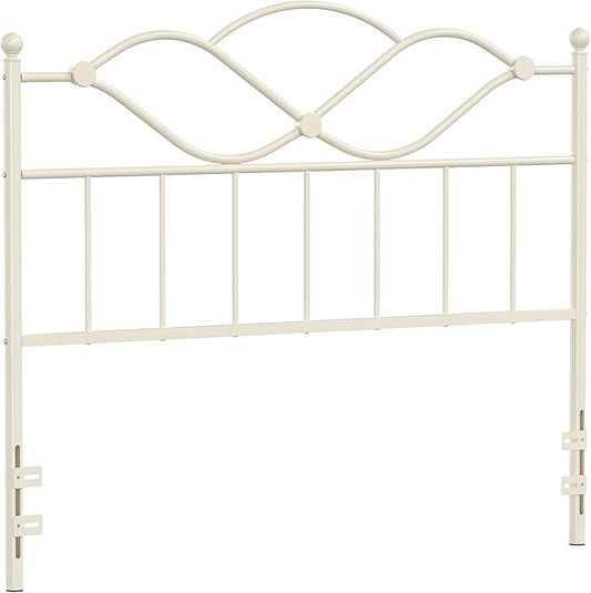 Elephance Queen Size Headboard Only,Vintage Platform Headboard for Queen Size Bed Frame Country Style, Height Adjustable,Sturdy and Stable, Easy Assembly, Sand White