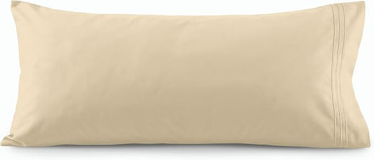 Elegant Comfort Luxury Ultra-Soft 1-Piece Body Pillowcase - 1500 Premium Hotel Quality Microfiber Double Brushed - Wrinkle Resistant, Body Pillowcase Size, Cream