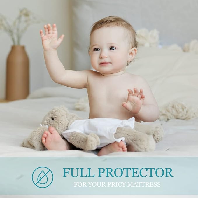 Full Waterproof Zippered Mattress Encasement, Breathable, Noiseless, Machine-Washable Zipped Mattress Cover, Fitting 7" - 13" Deep Mattress 2 Pack