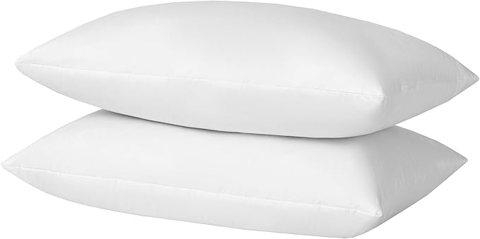 basic home Hotel-Style Goose Feather Pillow Insert for Sofa & Bed - 100% Odorless & Plump Cushion Filler - 233TC Cotton with Inner Liner to Prevent Poking (12 x 20 Inch)