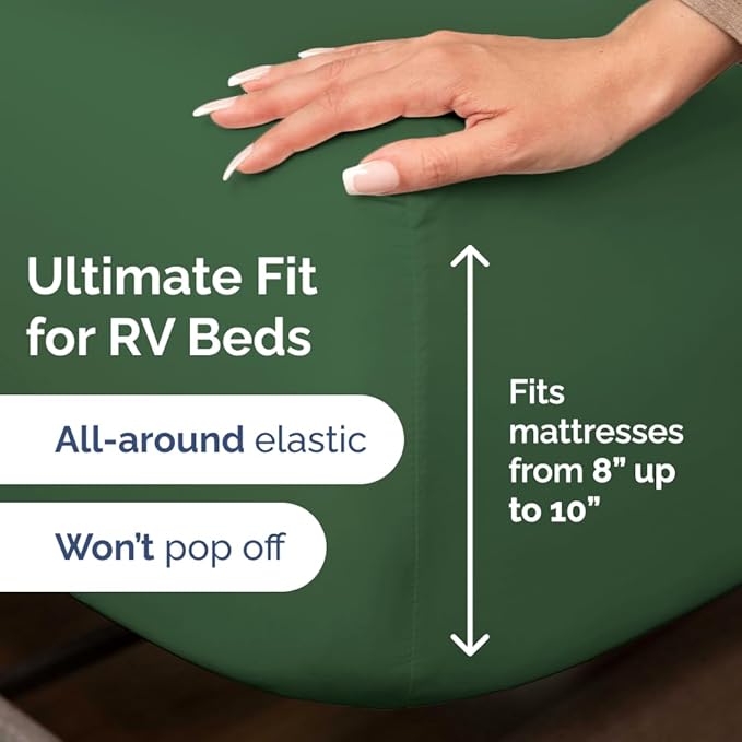 Short Queen Size 4 Piece Sheet Set - RV Short Queen, Soft, Breathable & Cooling Bed Sheets Set with Deep Pockets - Hotel Luxury Bedding for Women & Men - Wrinkle Free & Fade Resistant - Emerald Green