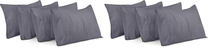 Utopia Bedding King Pillow Cases - 8 Pack - Envelope Closure - Soft Brushed Microfiber Fabric - Shrinkage and Fade Resistant Pillow Covers King Size 20 X 40 Inches (King, Grey)