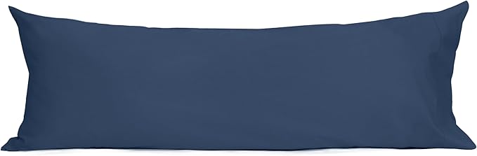 Sunflower Body Pillowcase 100% Cotton Long Pillow Cover/Case Envelope Closure 1 Pack, 20×54 inches Crown Blue, Soft and Breathable