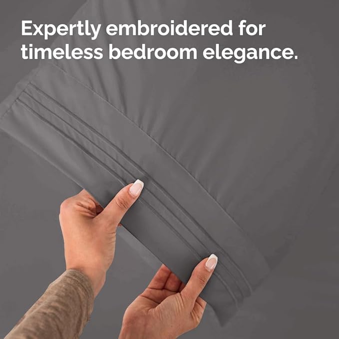 Body Pillowcases Set of 2-20x54 Long Body Pillow Case - Soft Body Pillow Cover for Sleeping & Side Sleepers - Comfy, Breathable & Wrinkle Free - Machine Washable w/Envelope Enclosure (Dark Grey)