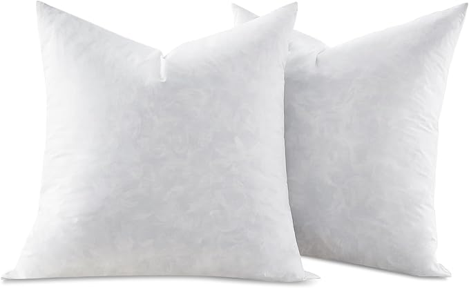 24x24 Feather Throw Pillow Inserts, Decorative Pillow Inserts for Covers, Fuller Fit with Soft Support for Bed and Couch, Set of 2