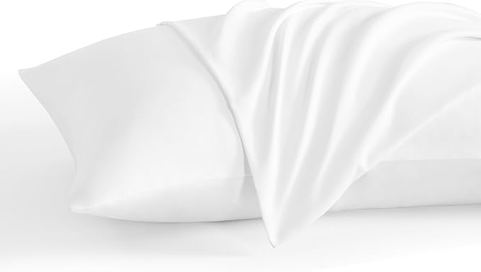 NTBAY Standard Pillow Cases Set of 2, 2 Pack Brushed Microfiber 20x26 Pillow Cases, Soft, Wrinkle, Fade, Stain Resistant White Pillow Cases with Envelope Closure, 20x26 Inches, White