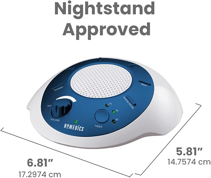Homedics SoundSleep White Noise Sound Machine,Blue,Small Travel Sound Machine with 6 Relaxing Nature Sounds,Portable-Sound Therapy for Home,Office,Nursery,Auto-Off Timer,by Homedics,(Pack of 3)
