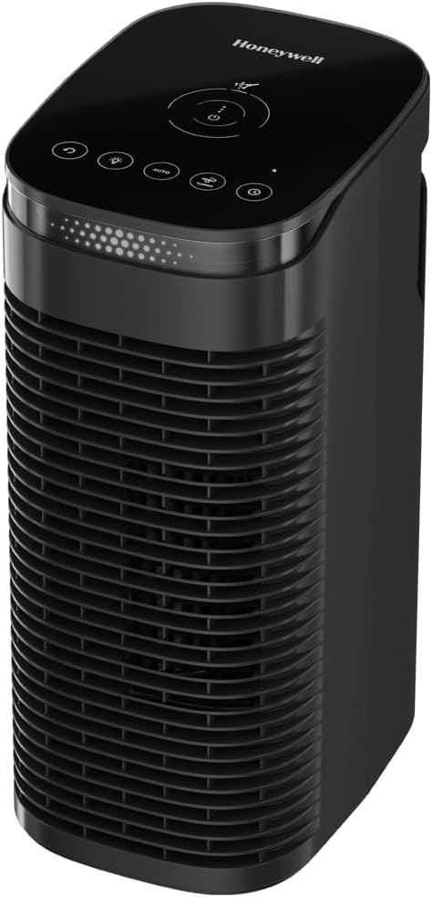 Honeywell InSight HEPA Air Purifier for Medium Rooms (100 sq ft). Allergen Reducer for Wildfire/Smoke, Pollen, Pet Dander & Dust. Air Quality Indicator and Auto Mode - Black, HPA080