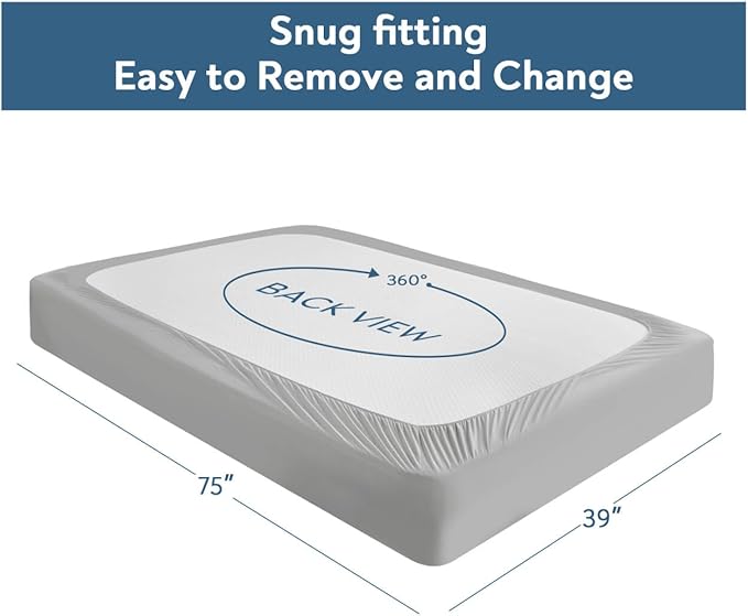 Twin Mattress Pad, Soft Quilted Air Mattress Topper Twin with Extra Deep Pocket, Breathable and Noiseless Air Mattress Cover Mattress Pad Fits Up to 23 Inch, Grey