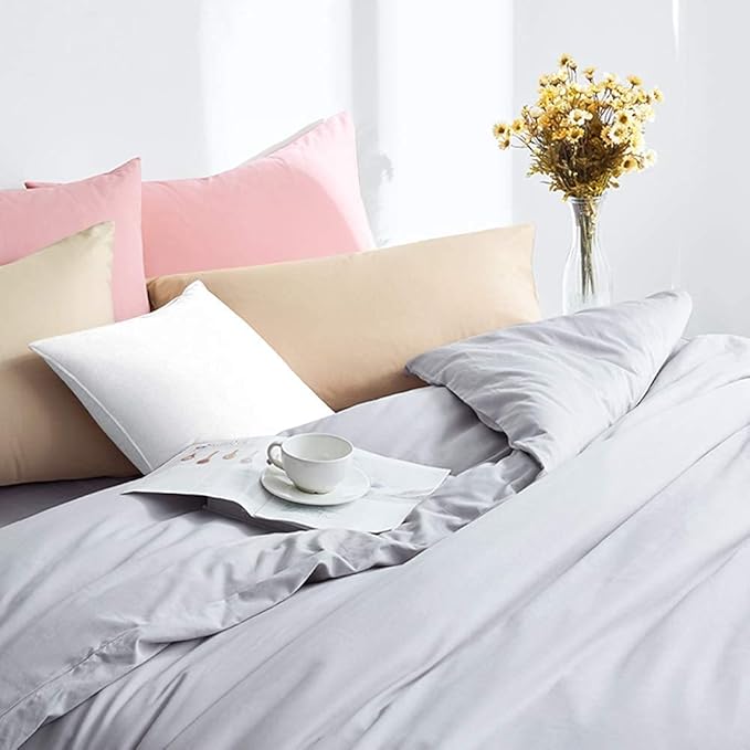 FLXXIE King Pillow Cases Set of 2, Soft Microfiber Pillow Covers with Envelope Closure, Wrinkle, Fade and Stain Resistant Pillowcases, 20x36, Pink
