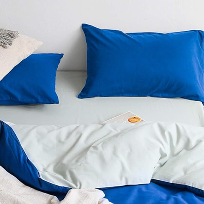 FLXXIE King Pillow Cases Set of 2, Soft Microfiber Pillow Covers with Envelope Closure, Wrinkle, Fade and Stain Resistant Pillowcases, 20x36, Royal Blue