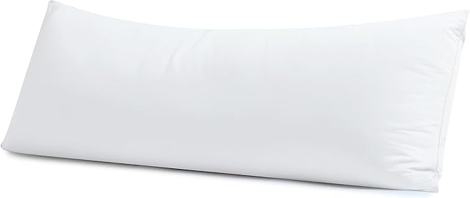Body Pillow Cover Long Pillow Case,100% Egyptian Cotton Bed Pillow Protector with Zipper,400 Thread Count Cooling Full Body Pillowcase for Adults 20x54 Inches (1 Pack,White)