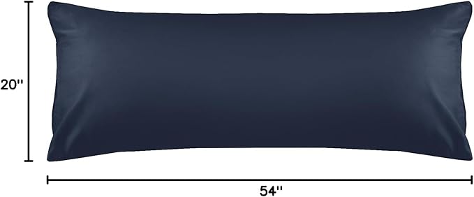 Warmstar Cotton Body Pillow Cover 1 Pack, 600 Thread Count Body Pillow case 20"x54", Long Body Pillow Case Cover Soft Breathable with Envelope Closure,Navy Blue