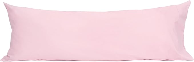 Sunflower Body Pillowcase 100% Cotton Long Pillow Cover/Case Envelope Closure 1 Pack, 20×54 inches Dark Pink, Soft and Breathable