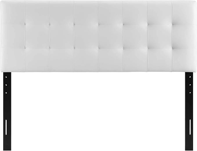 Modway Lily Tufted Faux Leather Upholstered King Headboard in White