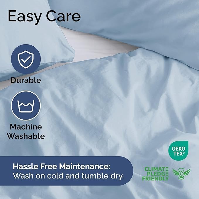 Duvet Cover King Size Set - Extra Soft King Duvet Cover 104" x 90" with 2 Pillow Shams - Hotel Luxury, Easy Care & Fade Free w/ Zipper Closures & Ties - All Season, Comfy, Cozy & Breathable (Sky Blue)